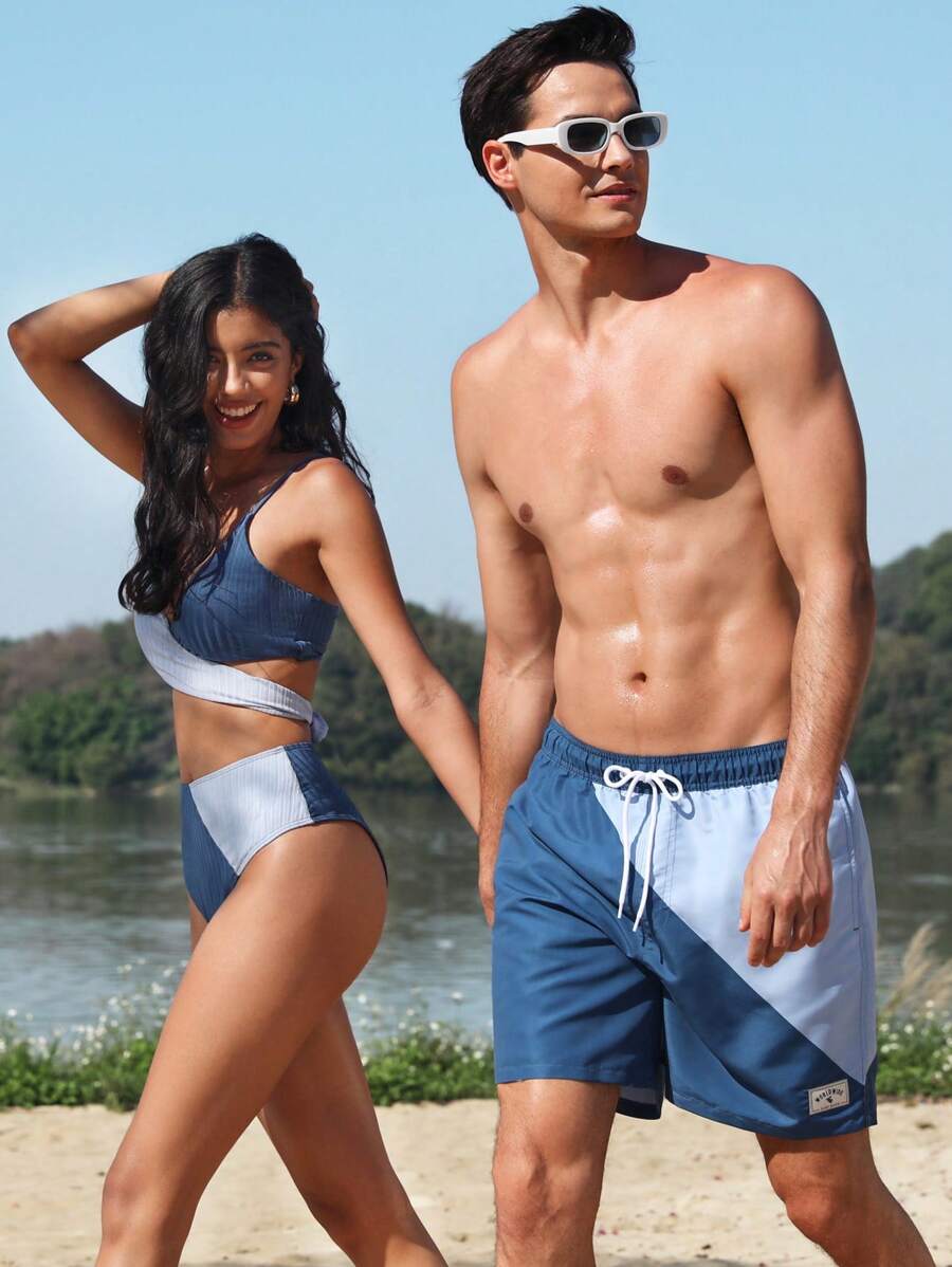 Manfinity VDAYZ Heren Strandshorts met Trekkoord - Perfect voor Koppels