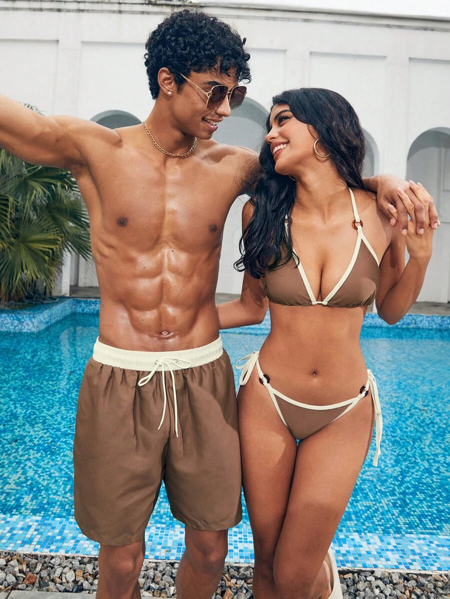 Manfinity VDAYZ Heren Kleurblok Boardshorts - Perfect voor Strand en Vakantie