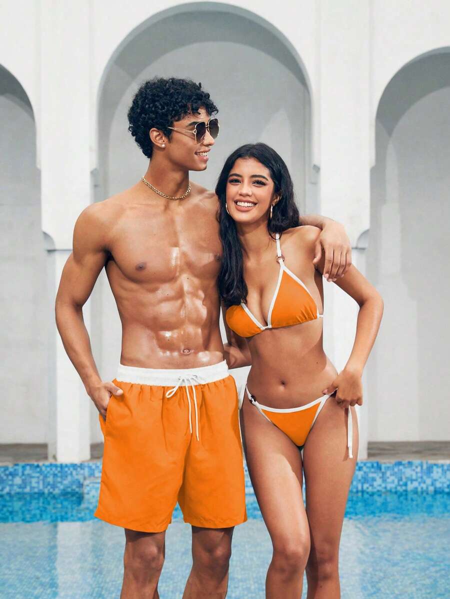 Manfinity VDAYZ Heren Kleurblok Boardshorts - Perfect voor Strand en Vakantie