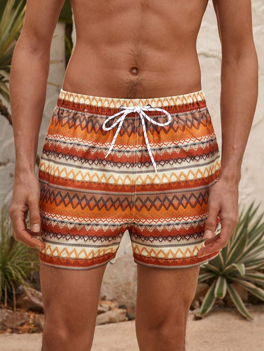 Manfinity VDAYZ Geometrische Print Heren Strandshorts