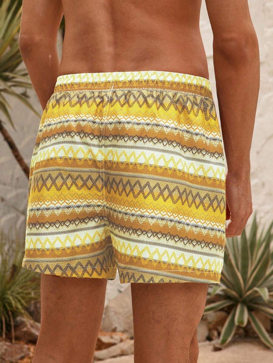 Manfinity VDAYZ Geometrische Print Heren Strandshorts