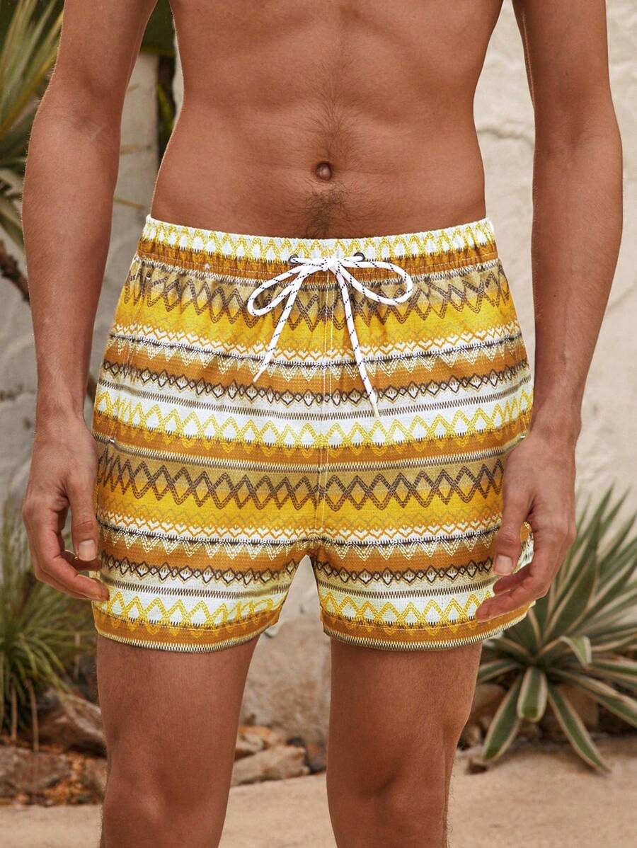Manfinity VDAYZ Geometrische Print Heren Strandshorts