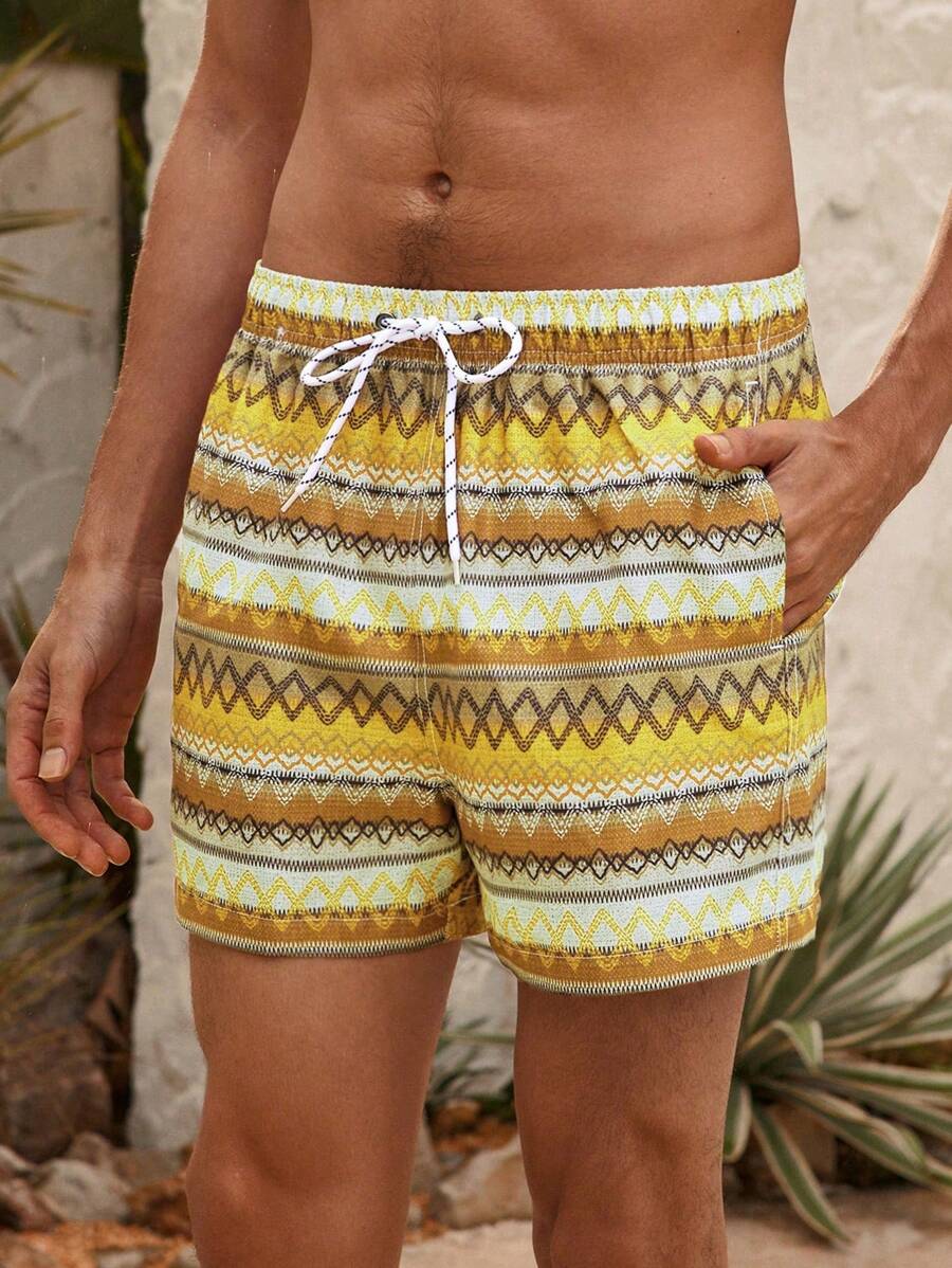 Manfinity VDAYZ Geometrische Print Heren Strandshorts