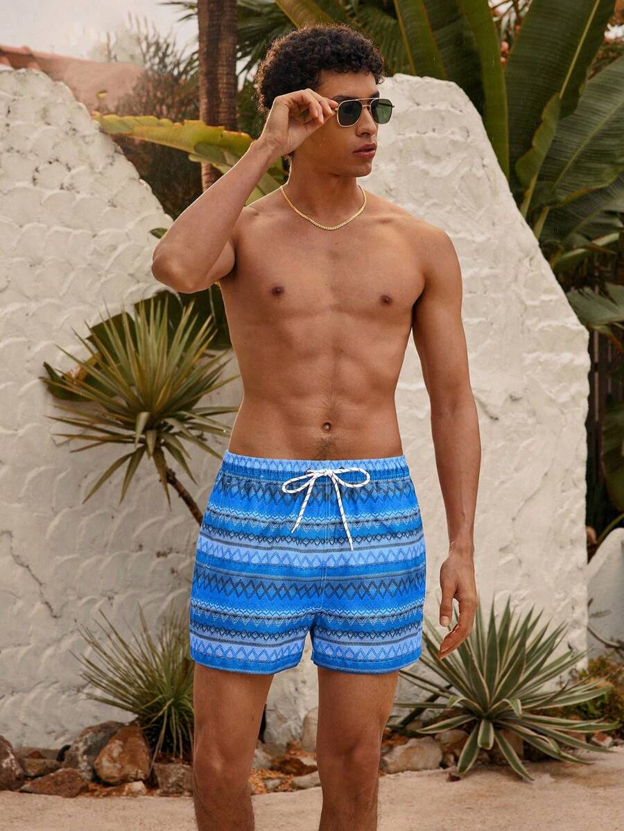 Manfinity VDAYZ Geometrische Print Heren Strandshorts