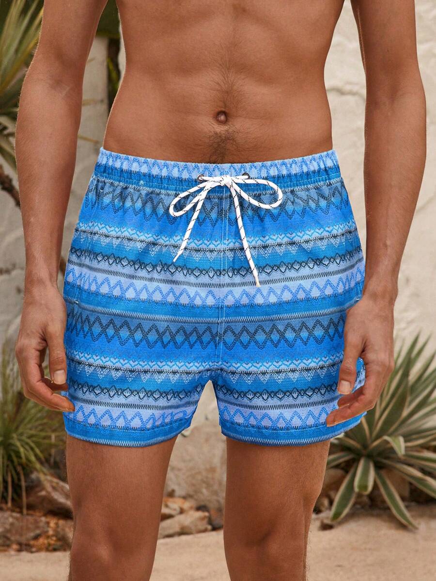 Manfinity VDAYZ Geometrische Print Heren Strandshorts
