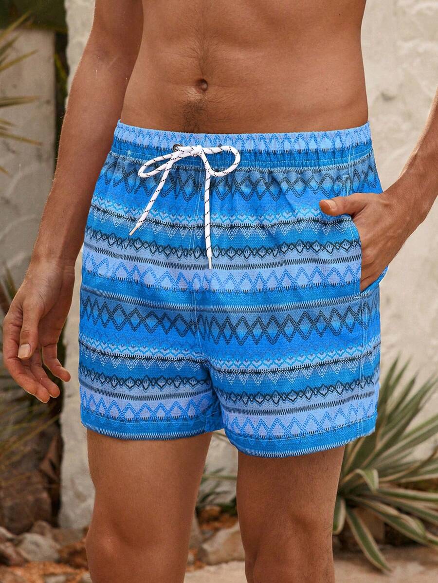 Manfinity VDAYZ Geometrische Print Heren Strandshorts