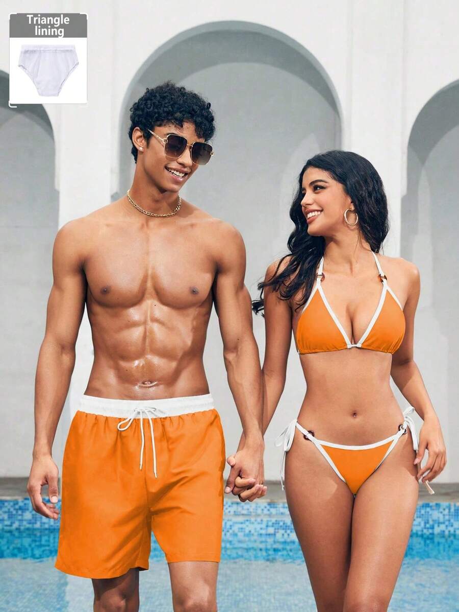 Manfinity VDAYZ Heren Kleurblok Boardshorts - Perfect voor Strand en Vakantie