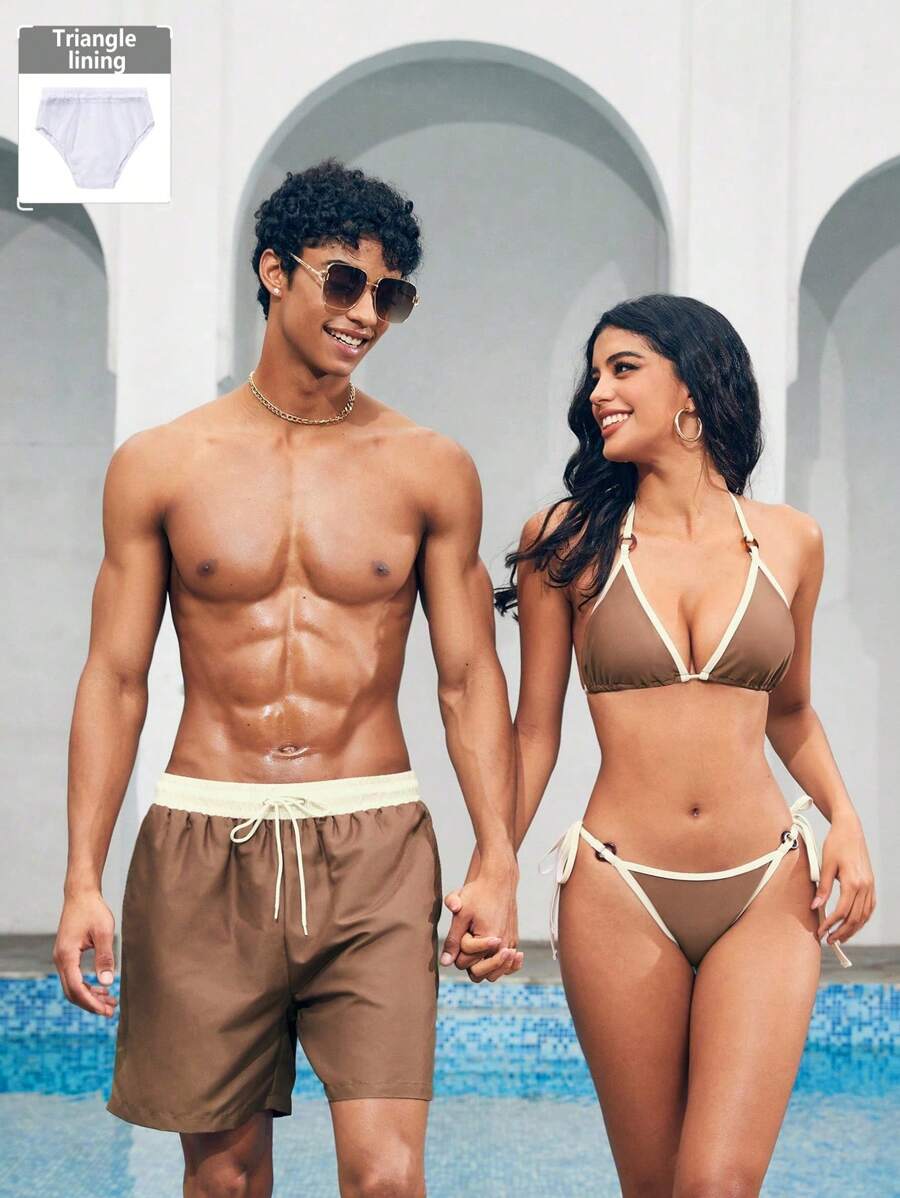 Manfinity VDAYZ Heren Kleurblok Boardshorts - Perfect voor Strand en Vakantie