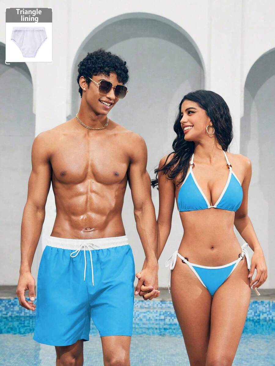 Manfinity VDAYZ Heren Kleurblok Boardshorts - Perfect voor Strand en Vakantie