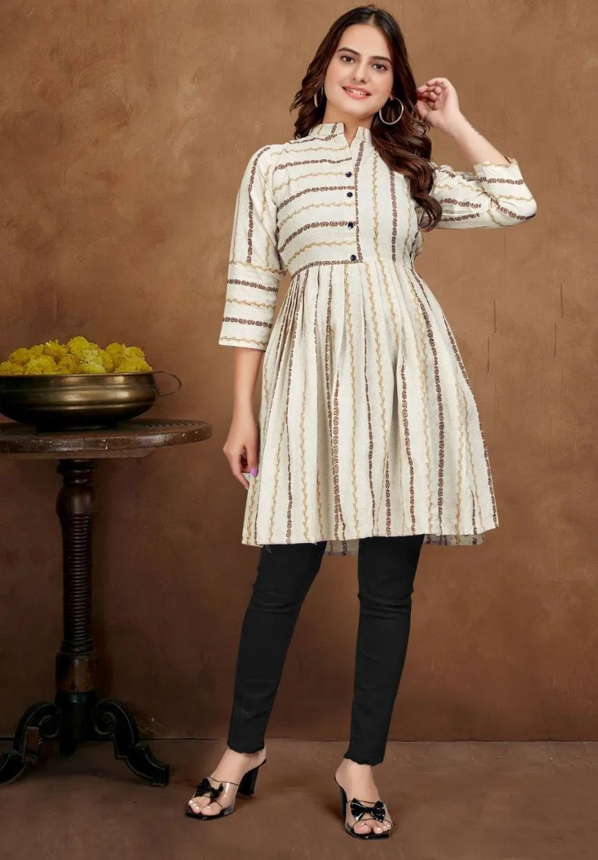 Paar Festival Seizoen Combo Heren Jacquard Border Kurta Shirt & Dames Tuniek Indiaanse En Pakistaanse Kledingstijl