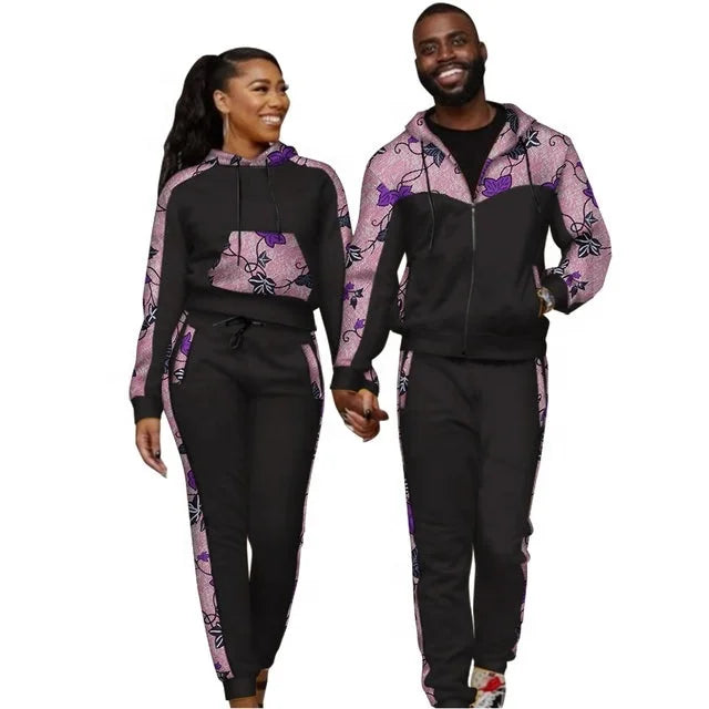 Couple Tracksuits Hot Sales Sublimation Printed Zipper Hoodies Tracksuits for Unisex Jogging Sports Wears Tracksuit Set
