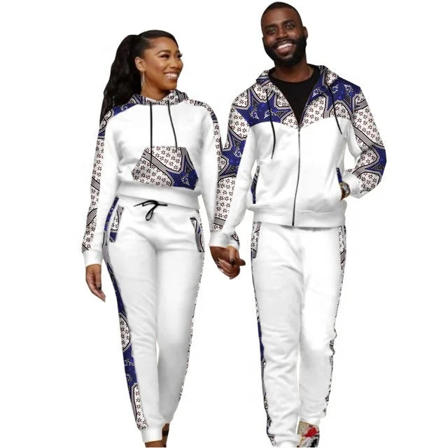 Couple Tracksuits Hot Sales Sublimation Printed Zipper Hoodies Tracksuits for Unisex Jogging Sports Wears Tracksuit Set