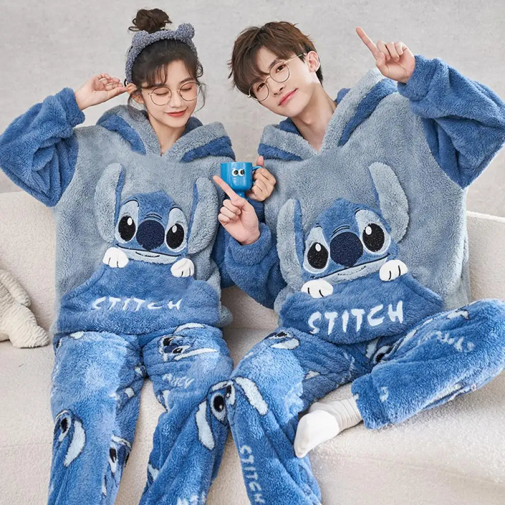 Stitch Fleece Couple Pajamas