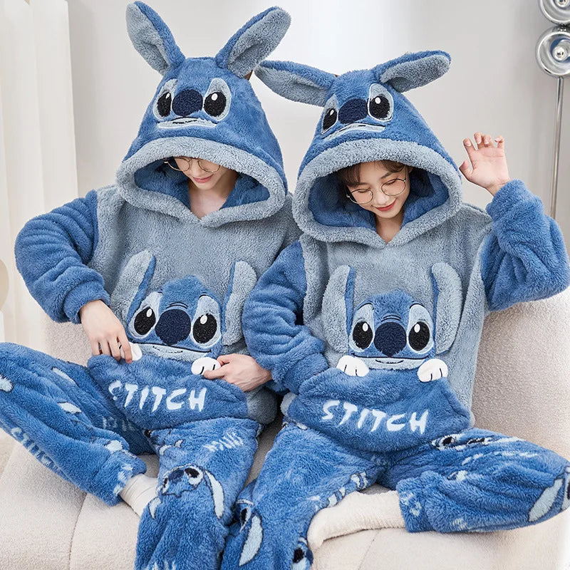 Stitch Fleece Couple Pajamas