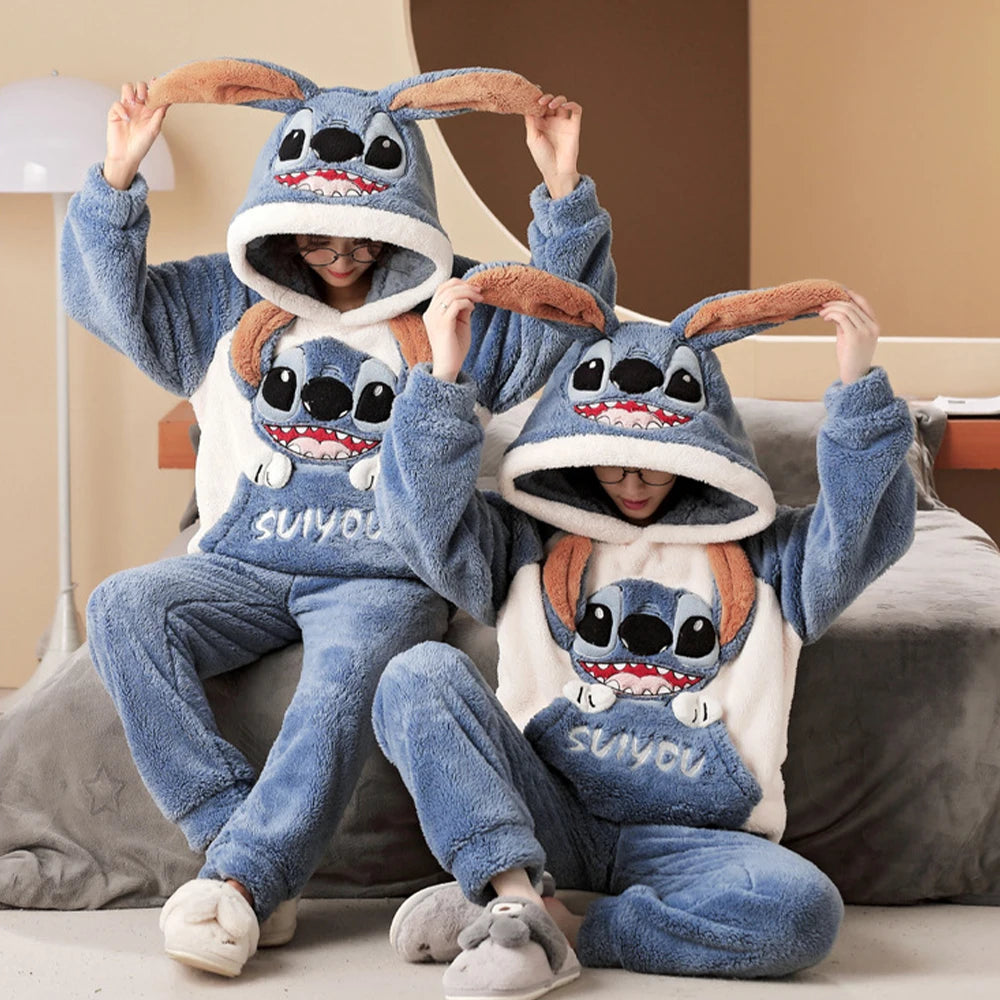 Stitch Fleece Couple Pajamas