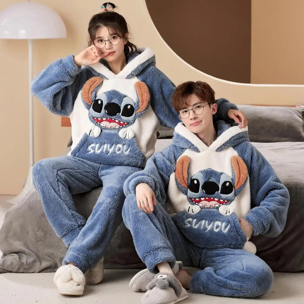 Stitch Fleece Couple Pajamas