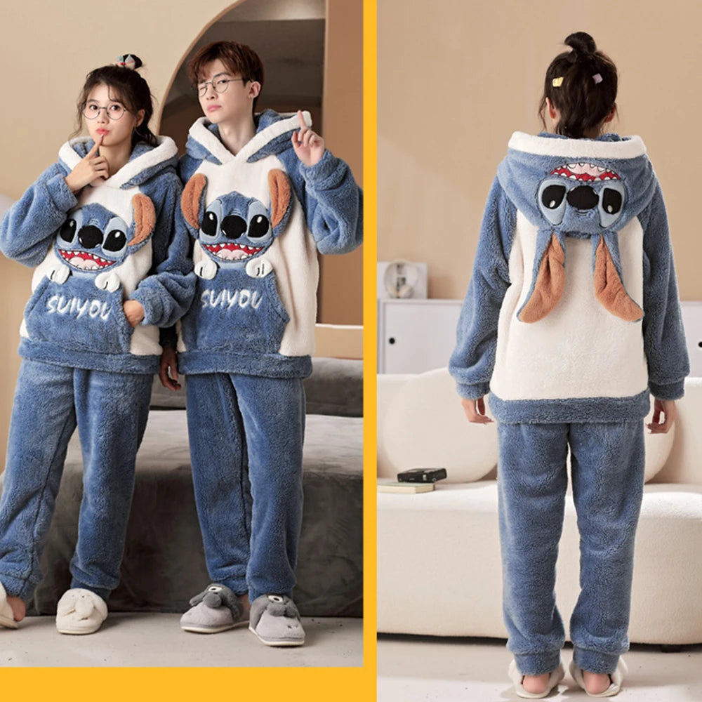 Stitch Fleece Couple Pajamas
