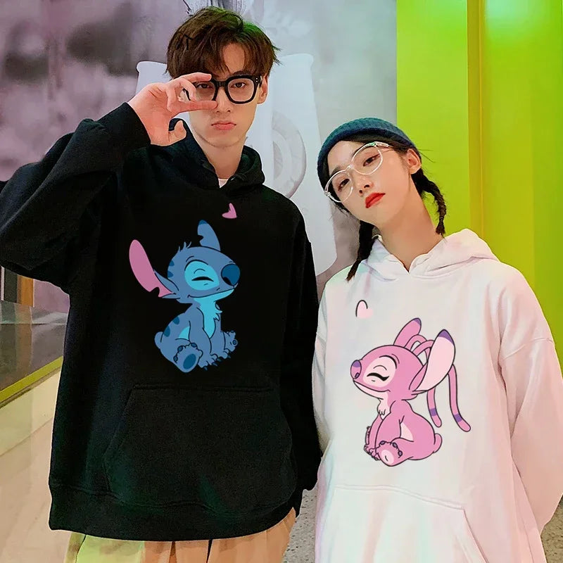 Stitch & Angel Couple Hoodies
